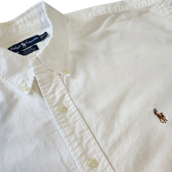 Ralph Lauren Blake White Button Down Long Sleeve Dress Shirt Men XXL 100% cotton - Picture 1 of 4